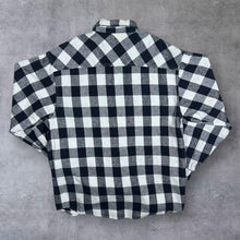 Load image into Gallery viewer, Vintage John Baner Cowboy Western Black White Plaid Check Long Sleeve Flannel Shirt
