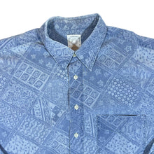 Load image into Gallery viewer, Vintage 90&#39;s St Michael Marks &amp; Spencer Paisley Patterned Blue Long Sleeve Cotton Shirt
