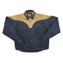 Load image into Gallery viewer, Vintage Projection Privee &amp; Co. Cowboy Western Black Denim Long Sleeve Popper Shirt
