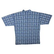 Load image into Gallery viewer, Vintage Juleps Blue White Check 1/4 Zip Short Sleeve Cotton Polo Shirt
