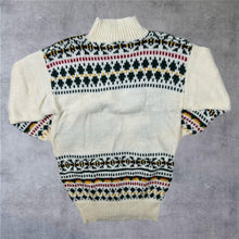 Load image into Gallery viewer, Vintage Chelsea Girl Rose Patterned Acrylic Wool Knit Mock Neck Jumper
