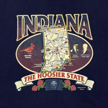 Load image into Gallery viewer, Early 00’s Delta INDIANA “The Hoosier State” Map Souvenir Spellout Graphic T-Shirt
