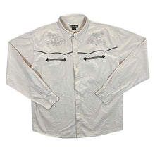 Load image into Gallery viewer, Atlas For Men Cream Cowboy Western Popper Long Sleeve Shirt
