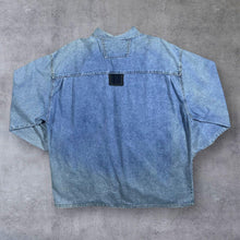Load image into Gallery viewer, Vintage Cowboy Western Acid Wash Blue Denim Popper Long Sleeve Shirt
