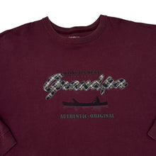 Load image into Gallery viewer, Croft &amp; Barrow WORLD’S BEST GRANDPA Tartan Check Embroidered Novelty Crewneck Sweatshirt

