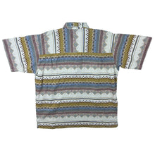 Load image into Gallery viewer, Vintage 90's John F. Gee Crazy Abstract Patterned 1/4 Zip Short Sleeve Cotton Shirt
