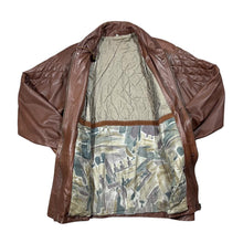 Load image into Gallery viewer, Vintage 90&#39;s Classic Real Genuine Brown Soft Leather Zip Button Jacket
