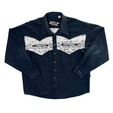Load image into Gallery viewer, Vintage Stars &amp; Stripes Cowboy Western Snakeskin Pattern Panel Long Sleeve Cotton Shirt
