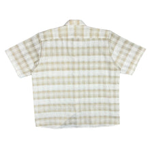 Load image into Gallery viewer, Vintage 90's SAVERO Beige Cream Patterned Striped Short Sleeve Flannel Shirt

