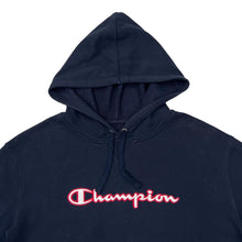 Load image into Gallery viewer, CHAMPION Embroidered Big Logo Spellout Striped Trim Pullover Hoodie
