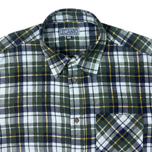 Load image into Gallery viewer, Vintage Lecanto Black Khaki Yellow Plaid Check Long Sleeve Button-Up Flannel Shirt
