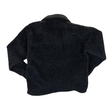 Load image into Gallery viewer, Vintage Privilege USA Embroidered Flag Spellout Black Sherpa 1/4 Zip Fleece Sweatshirt
