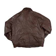 Load image into Gallery viewer, Vintage 90&#39;s REAL LEATHER SHEEP SKIN Classic Distressed Genuine Real Leather Zip Bomber Jacket
