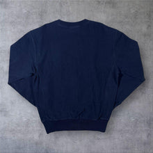 Load image into Gallery viewer, Champion Reverse Weave Embroidered Mini Spellout Logo Navy Blue Sweatshirt
