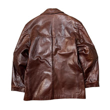 Load image into Gallery viewer, Vintage 90&#39;s REAL LEATHER Made In England Genuine Brown Leather Button Blazer Jacket
