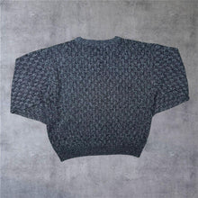 Load image into Gallery viewer, Vintage Savatini Classic Crosshatch Acrylic Knit V-Neck Sweater Jumper

