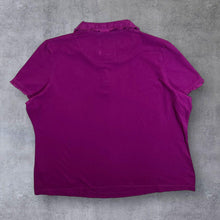 Load image into Gallery viewer, Joules Embroidered Crest Logo Frilled Trim Purple Short Sleeve Polo Shirt
