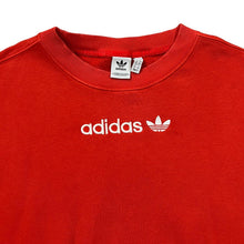 Load image into Gallery viewer, ADIDAS Classic Embroidered Mini Centre Logo Spellout Crewneck Sweatshirt
