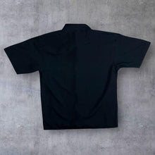 Load image into Gallery viewer, Early 00's Crossball Gothic Tribal Y2K Embroidered Black Short Sleeve Bowling Shirt
