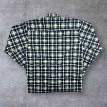 Load image into Gallery viewer, Vintage Green Black Lumberjack Plaid Check Long Sleeve Cotton Blend Flannel Shirt
