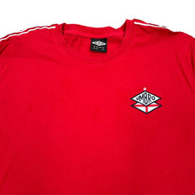 Load image into Gallery viewer, UMBRO ENGLAND Football Embroidered Mini Logo Tape Sleeve Short Sleeve T-Shirt
