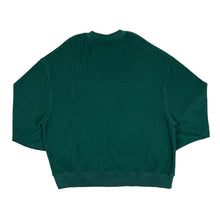 Load image into Gallery viewer, COLLUSION Graphic Spellout Towelling Green Crewneck Sweatshirt
