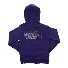 Load image into Gallery viewer, THE NORTH FACE TNF Embroidered Logo Spellout Purple Zip Hoodie
