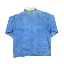 Load image into Gallery viewer, Vintage 90&#39;s CASEY COLEMAN Embroidered Dog Puppy Pocket Patch Blue Denim Worker Chore Jacket
