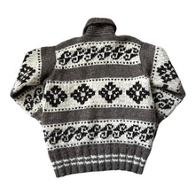 Load image into Gallery viewer, Vintage 90&#39;s Handmade Grandad Icelandic Patterned Heavyweight Knit Zip Jumper
