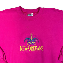 Load image into Gallery viewer, Vintage NEW ORLEANS Embroidered Souvenir Spellout Hot Pink Crewneck Sweatshirt
