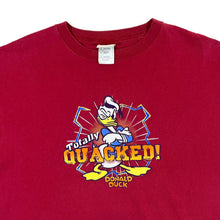 Load image into Gallery viewer, Early 00&#39;s DISNEY STORE &quot;Totally Quacked!&quot; Donald Duck Graphic Short Sleeve Red T-Shirt
