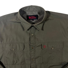 Load image into Gallery viewer, Vintage Fjallraven Khaki-Brown Utility Hiking Long Sleeve Cotton Polyester Shirt
