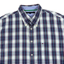 Load image into Gallery viewer, TOMMY HILFIGER Plaid Check Mini Logo Long Sleeve Button-Up Shirt
