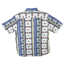 Load image into Gallery viewer, Vintage 90's Basic Line Crazy Abstract Patterned Short Sleeve Cotton Shirt

