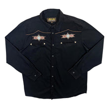Load image into Gallery viewer, Atlas For Men Cowboy Western Embroidered Black Cotton Long Sleeve Shirt
