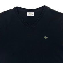 Load image into Gallery viewer, LACOSTE Classic Embroidered Mini Logo Black V-Neck T-Shirt
