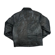 Load image into Gallery viewer, Vintage ATTRACTION Original Outerwear Classic Black Genuine Real Leather Zip Bomber Jacket

