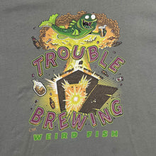Load image into Gallery viewer, WEIRD FISH &quot;Trouble Brewing&quot; Cartoon Novelty Spellout Graphic T-Shirt
