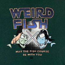 Load image into Gallery viewer, WEIRD FISH &quot;May The Fish Course Be With You&quot; Star Wars Parody Graphic Green T-Shirt
