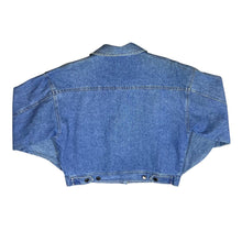Load image into Gallery viewer, Vintage 90&#39;s Cottage Core Embroidered Floral Blue Denim Trucker Jacket
