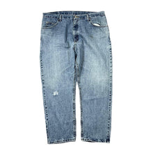 Load image into Gallery viewer, Early 00&#39;s WRANGLER &quot;Relaxed Fit&quot; Straight Leg Distressed Blue Denim Jeans
