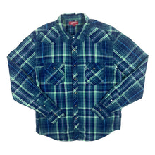 Load image into Gallery viewer, Arizona Jeans Co. Cowboy Western Plaid Check Popper Long Sleeve Shirt
