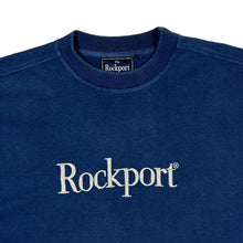 Load image into Gallery viewer, Vintage ROCKPORT Embroidered Big Spellout Heavy Cotton Navy Blue T-Shirt
