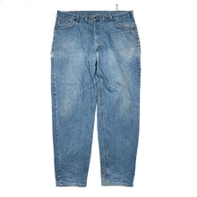 Load image into Gallery viewer, CARHARTT Regular Fit Straight Leg Distressed Worker Blue Denim Jeans
