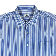 Load image into Gallery viewer, Vintage LACOSTE Blue White Multi Striped Short Sleeve Cotton Shirt

