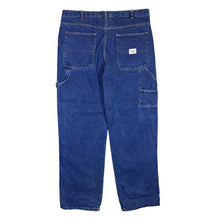 Load image into Gallery viewer, Vintage SMITH'S WORKWEAR Plaid Check Lined Carpenter Blue Denim Jeans
