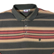 Load image into Gallery viewer, Vintage Laurent Cerrer Green Multi Striped Mini Logo Long Sleeve Polo Shirt
