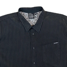 Load image into Gallery viewer, VOLCOM Classic Black Brown Striped Skater Long Sleeve Cotton Shirt
