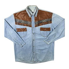 Load image into Gallery viewer, Vintage Bugatti Universal Service Cowboy Western Leather Panel Long Sleeve Shirt
