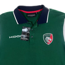 Load image into Gallery viewer, Kooga LEICESTER TIGERS Rugby Embroidered Patch Logo Short Sleeve Polo Shirt
